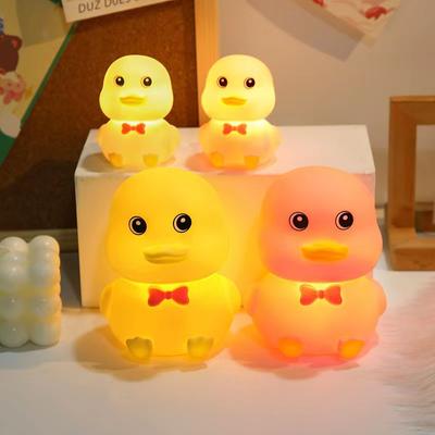 Kreslené silikonové světlo na spaní Duck Night Light USB dobíjecí noční lampa s dotykovým senzorem