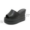 Gdgydh Damsandaler med kilklack Stilfulla Plattformsskor med öppen tå Bekväm Slip-on Sommarskor Utomhustofflor