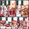 Lovely Puppy Heart Dogs Phone Case For Samsung Galaxy S22 S25 Ultra S21 S10 Plus S26 Edge S20 S23 S24 FE Cover Silicone Soft
