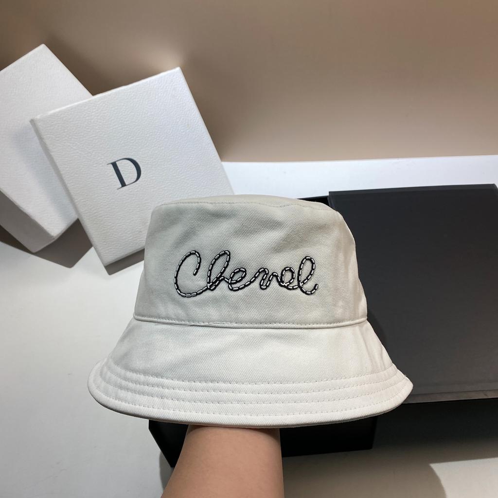 High Quality European Small Fragrant Wind Pure Cotton Bucket Hat Outdoor Leisure Sunshade Basin Hat Versatile Women'S Hat