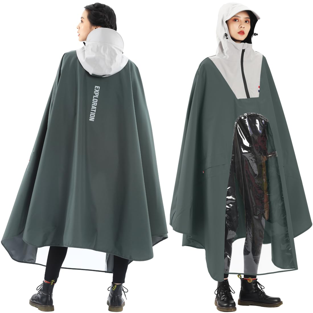 

дождевой пончо для с прозрачным водоотталкивающим материалом с хранением для поездок в для забора и высадки для для для забора для легко надевать и снимать зелёный