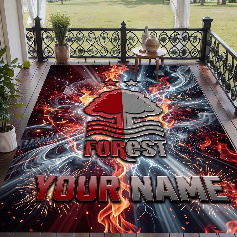 Custom Text Printed Rug Nottingham Forest FC Non Slip Floor Carpet For Home Room Decor
