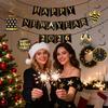 Yookat Black Gold Happy New Year Banner and New Years Hanging Swirls 2026 Happy New Years Eve Party Decorations Supplies