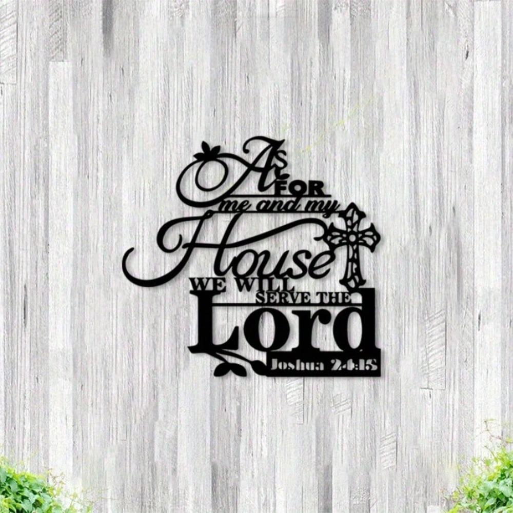 Inspirational Bible Verse Metal Wall Art We Will Serve The Lord Faith Home Decor Perfect Christmas Gift