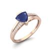 1.02 Cts Trillion Blue Sapphire 925 Sterling Silver Rose Vermeil Split Shank Women Anniversary Ring