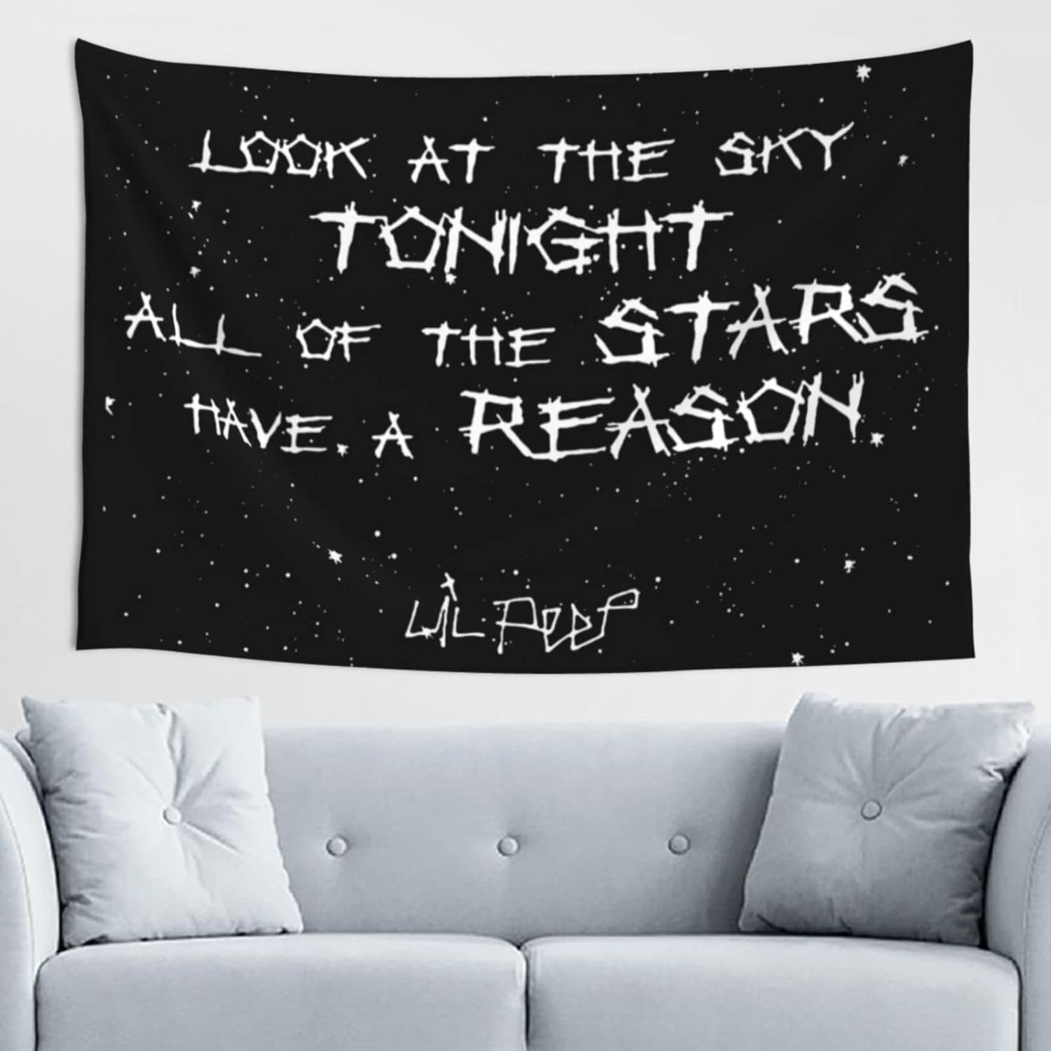 Lil Peep Wandteppich Liebe Rapper Wandteppiche, Wandbehang Raumkunst Hausdekoration Geschenk Schlafzimmer Dekoration Wohnzimmer Tür 60''x40'' 100X150CM