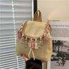 Double-shoulder Backpack - Women's Casual and Elegant Fringed Flip-top Travel Bag