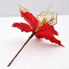 22cm Mesh Handmade Christmas Flowers, Christmas Artificial Flower Cuttings, Christmas Garlands, Rattan Christmas Tree Decorations