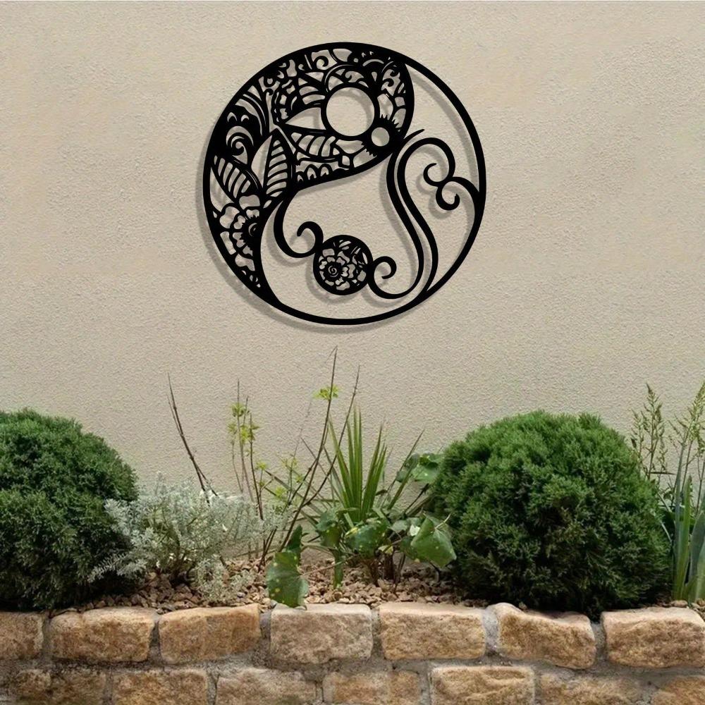 Vintage Mandala Metal Wall Art, Weather Resistant Iron Sculpture for Home Garden Balcony Christmas Gift