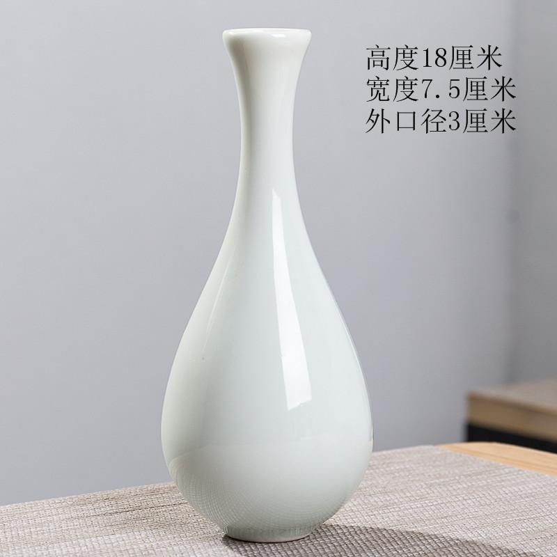 Hand Painted Ceramic Vase Zen Guanyin Bottle Chinese Style Buddha Altar Decoration Blue Glaze