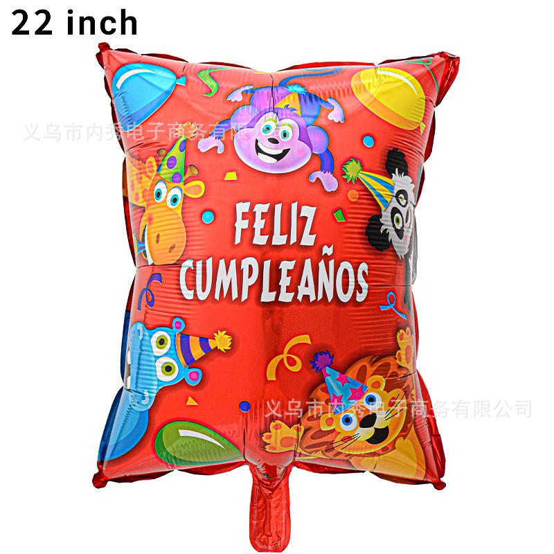 18 Inch Spanish Happy Birthday Round Aluminum Film Balloon Spanish Birthday Party Decoration Balloon