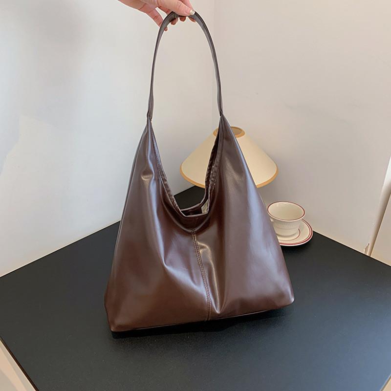 Large Capacity Stylish Solid Color Tote Bag For Autumn Fashionable Daily Use