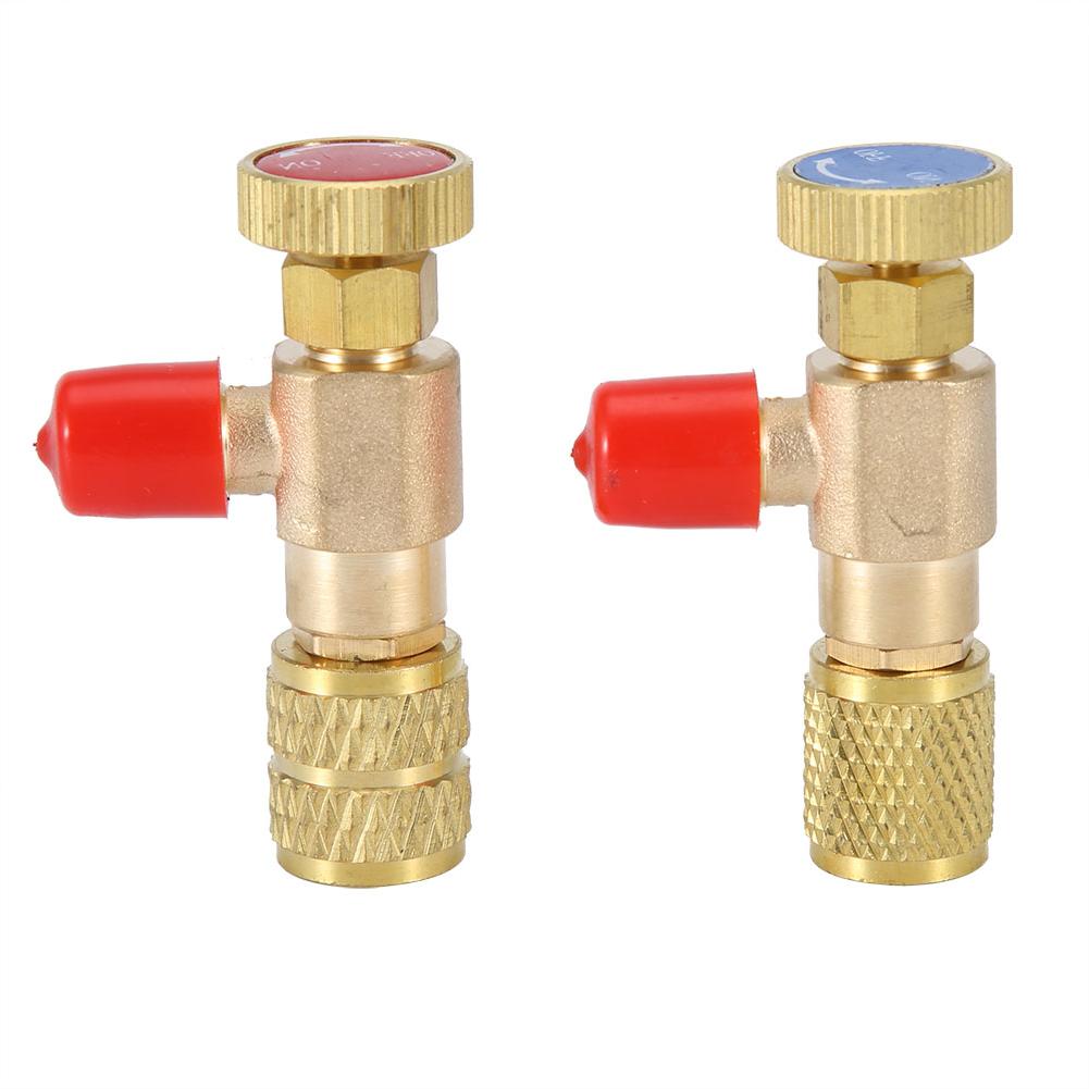 2pcs Liquid Safety Valve R410A R22 Air Conditioning Refrigerant 1/4 "Safety Adapter