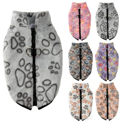 Winter Dog Clothes Warm Paw Print Pet Coat for Small Dog Puppy Fleece Jacket Clothing Apparel Chihuahua French Bulldog Yorkshire