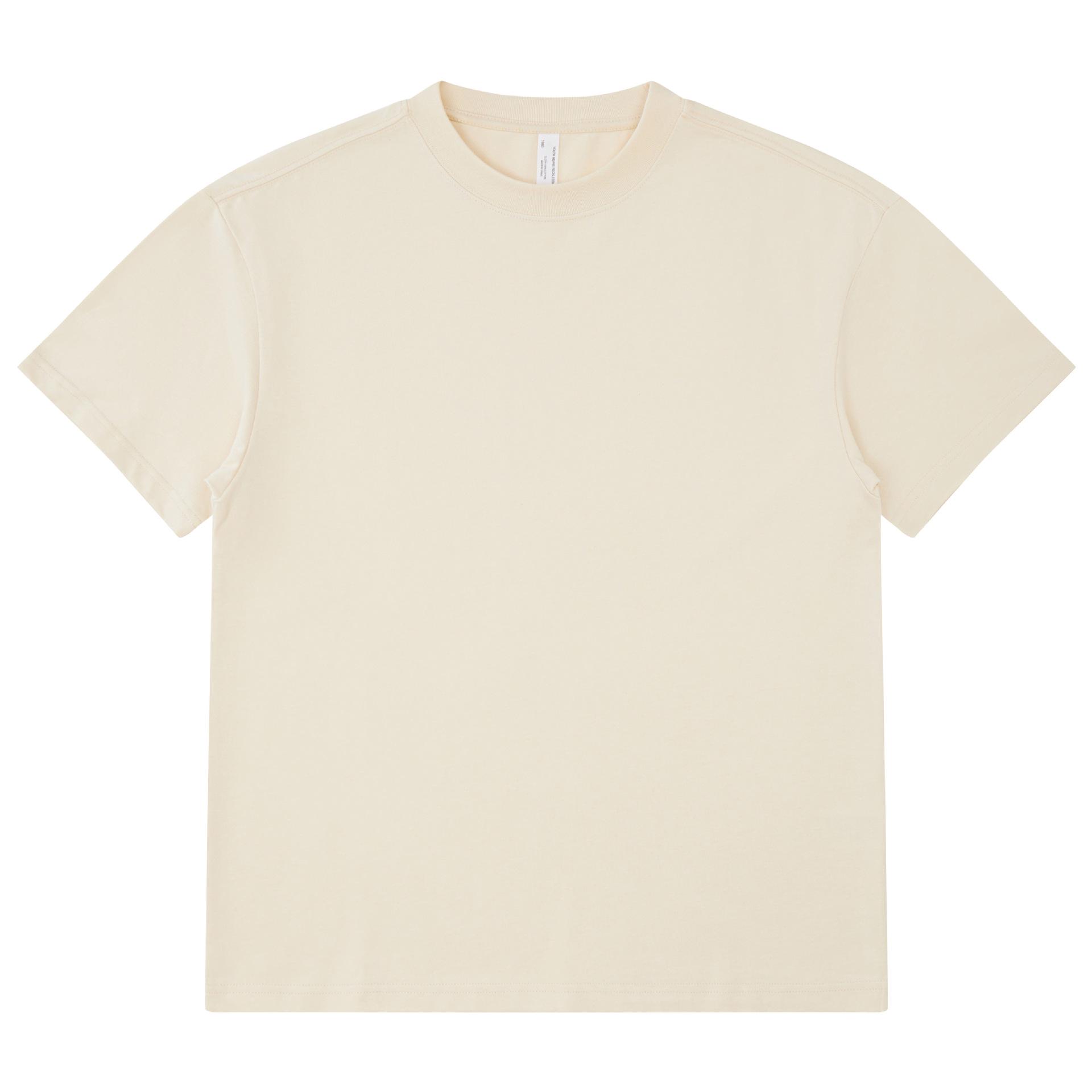 

Мужская футболка High Street Trendy из японского плотного хлопка, 275 г, короткие рукава, свободный крой, небольшой воротник, однотонный цвет. S