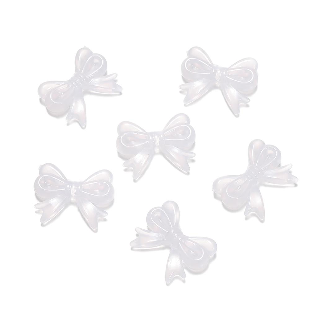 30Pcs/Lot 14x18mm Bowknot Transparent Bow Spacer Beads Earrings Making Charm Pendants for Necklace Jewelry Making Accessories