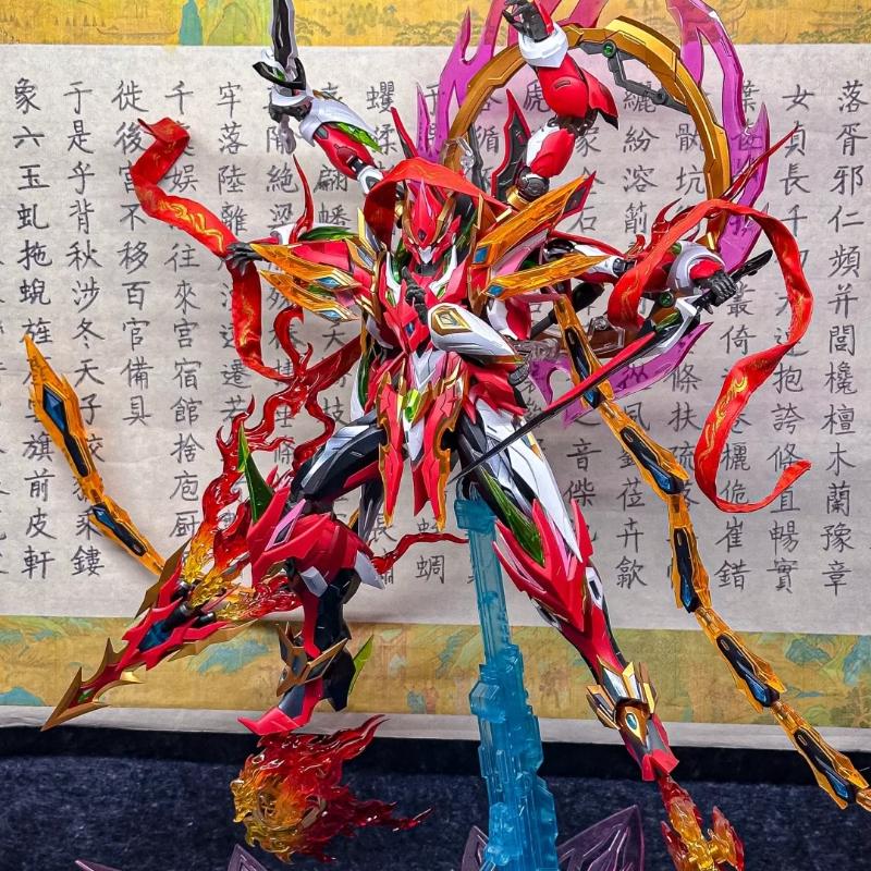 Motor Nuclear NeZha Montagemodellpaket Actionfiguren Sechsarmiger Mecha mit Lotus-Basis Legierungsskelett Modisches Spielzeug Jungen Ideales Geschenk