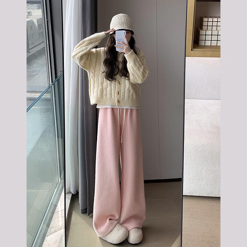 UNIFREE Women's Plush Faux Mink Fleece Warm Casual Pants
