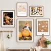 Wall Art Canvas Painting Tree Leaves Pumpkin Rabbit Village Autumn Nordic Posters And Prints Wall Pictures For Living Roon Decor