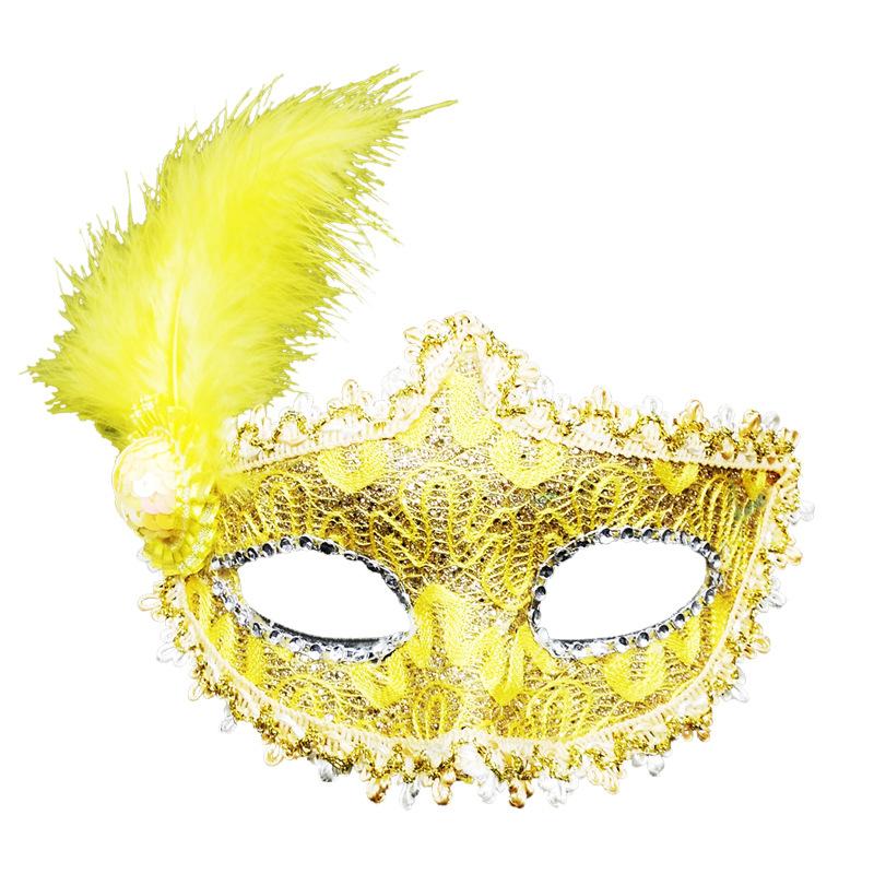 Women Lace Feather Mask Cosplay Masquerade Carnival Party Props Ladies Half Face Cover Sexy Costumes Playing Masques For Girls