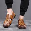 Sandals Men's Summer First-layer Cowhide Beach Shoes, Genuine Leather Cowhide Soft Soles, Driving Outside, Baotou Dad Cool Slippers Are Popular