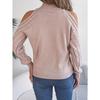 Women's Off-Shoulder High Neck Cable- Sweater - Soft Stretchy Long Sleeve Pullover, Solid Color Casual Chic Fall Winter Top, Highneck Pullover