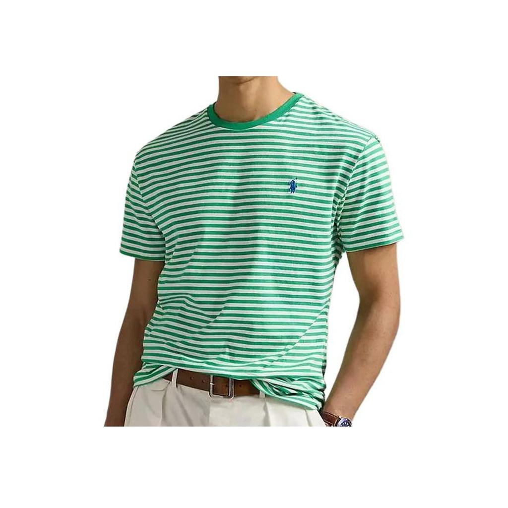 Polo Ralph Lauren SS25 Round Neck Striped Embroidered Short Sleeve T-Shirt Men Tops 710960660-004