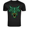 Grünes Drachenkopf-T-Shirt - Fantasy Monster Drache Grafik-T-Shirt