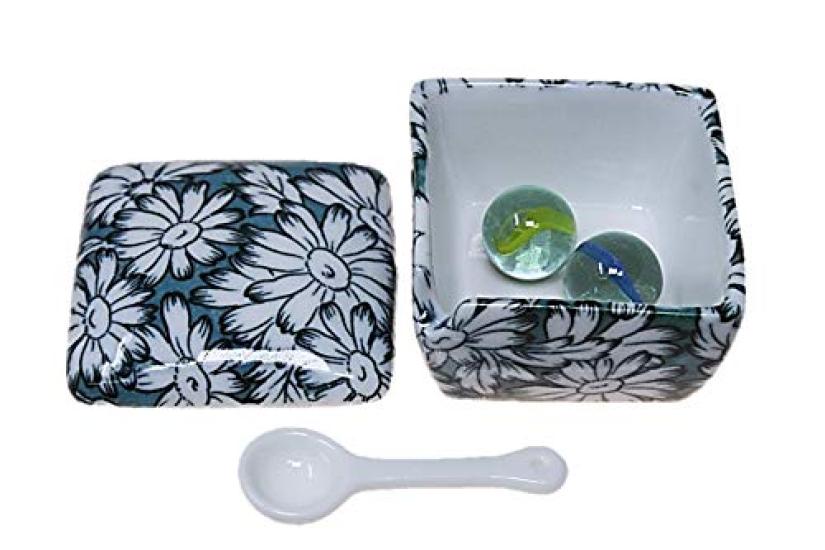 Margaret Green Condiment Made in with Condiment Container with Commercial ACSWEBSHOP Original Container, Japan, Ceramic, Spoon, Ichimi, Salt, Sansho,