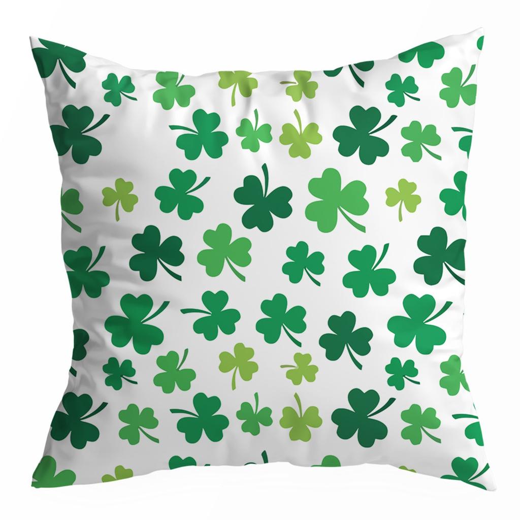 St. Patrick's Day Linen Throw Cover Irish Holiday Decorative Cushion Cover