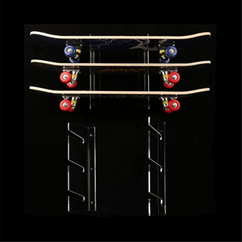 Convenient Acrylic Skateboard Storage Shelf Stylish Skateboard Wall Mount Holder Rack for Skateboarding Enthusiasts