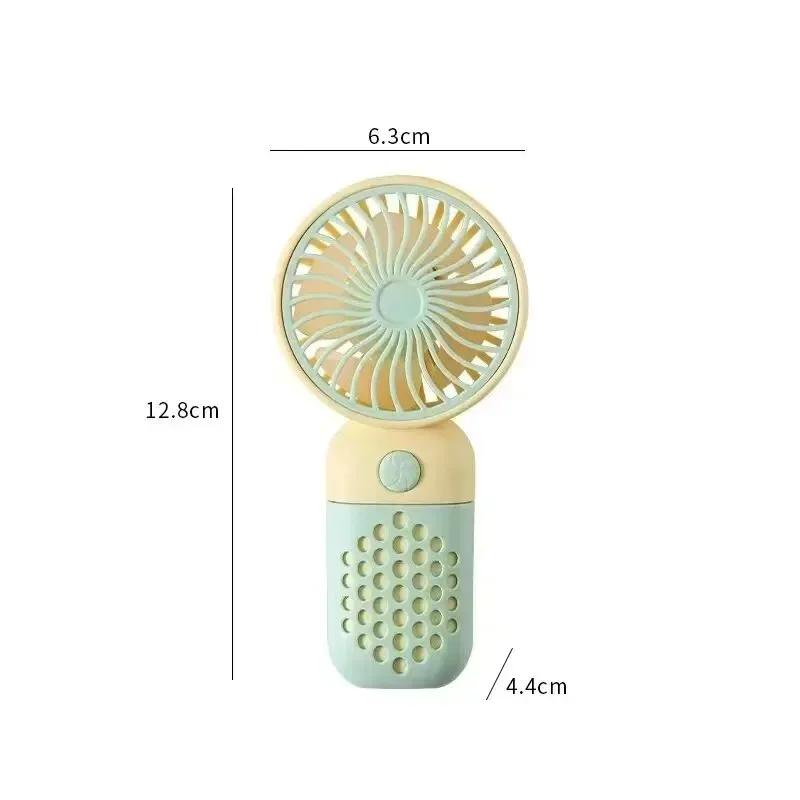Ruční nabíjecí ventilátor Kreslený roztomilý malý studentský nabíjecí malý ventilátor Přenosný mini USB ventilátor Mini kapsa