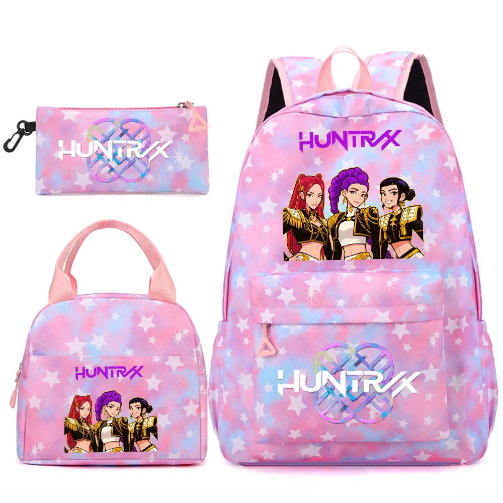 3Pcs/set Cute Kpop Printed Backpack Handbag Pencil Case for Teenger Student Girl Boy Schoolbag Kid Bookbag Large Capacity Travel Bag Gift Mochila