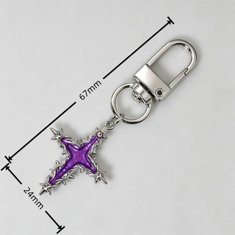 INS Style Versatile Zinc Alloy Cross Keychain Pendant Jewelry Gift for Women - Bag Charm & Best Friend Accessory