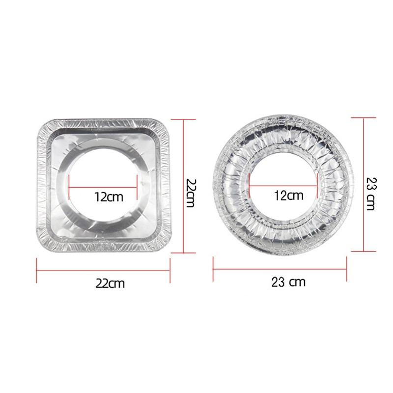 10pcThick Aluminum Foil Stove Burner Gas Oven Cover Reusable for Gas Stove Top Liners Oil-proof Cleaning Pad Square Round Mat