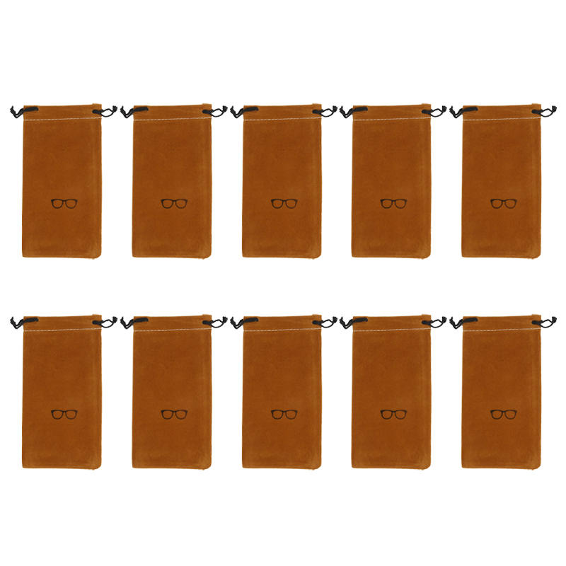 10Pcs Color Glasses Storage Bag for Men and Women Drawstring Drawstring Pocket Trendy Portable Glasses Bag