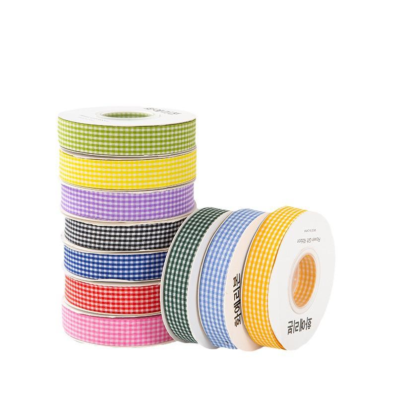 2cm Plaid Satin Ribbon for Baking, Packaging, Fresh Flowers, Bouquets, Cake Boxes, and Crafts - Camouflage Design.
