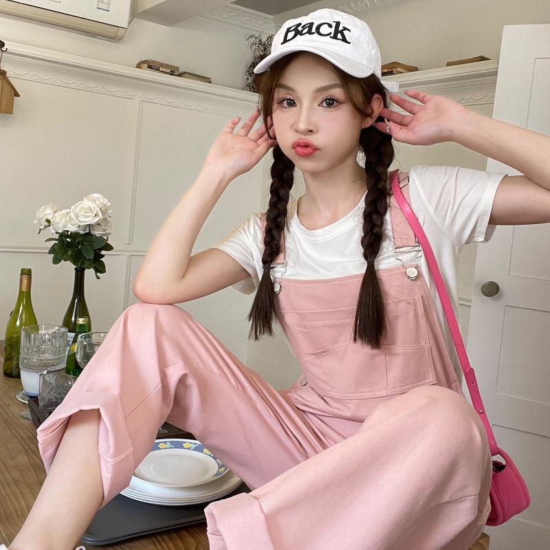 

Cream Blue 2026 Women s Slim Fit Jumpsuit: All-Cotton, Korean Style for Spring/Summer Large