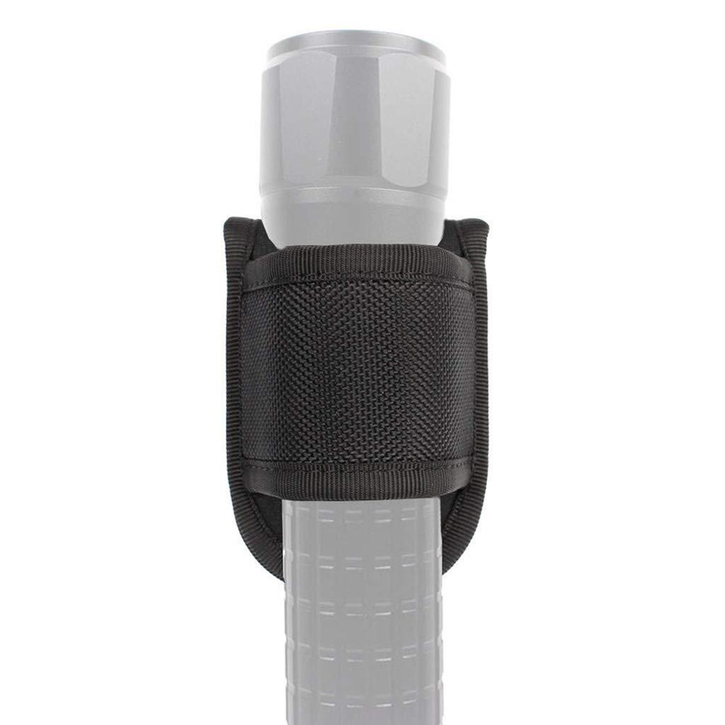 Étui de lampe de poche en cuir PU tissé en nylon, ceinture de service, support de lampe compact à pile D ouvert sur le dessus pour lampe de poche à pile D