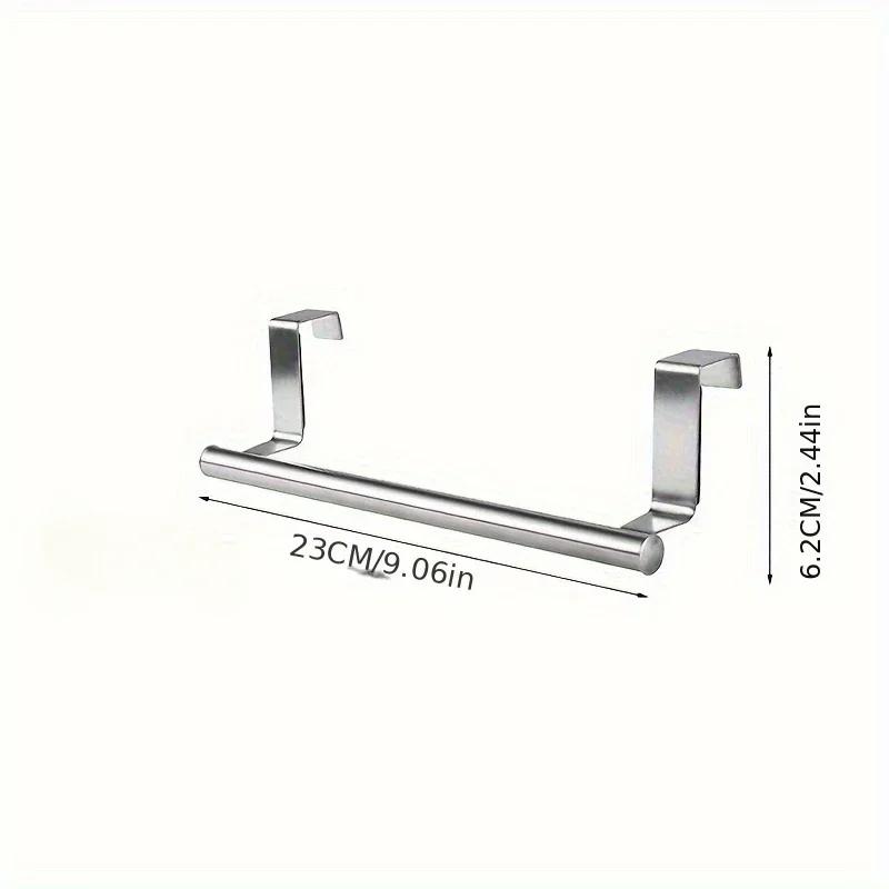 Towel Rack Over Door Towel Bar Hanging Holder Kitchen Towel Rack Stainless Steel Bathroom Kitchen Cabinet non-drilling rack