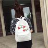 Rose Pattern Women Ladies Canvas Shoulder School Bag Girls Backpack Satchel