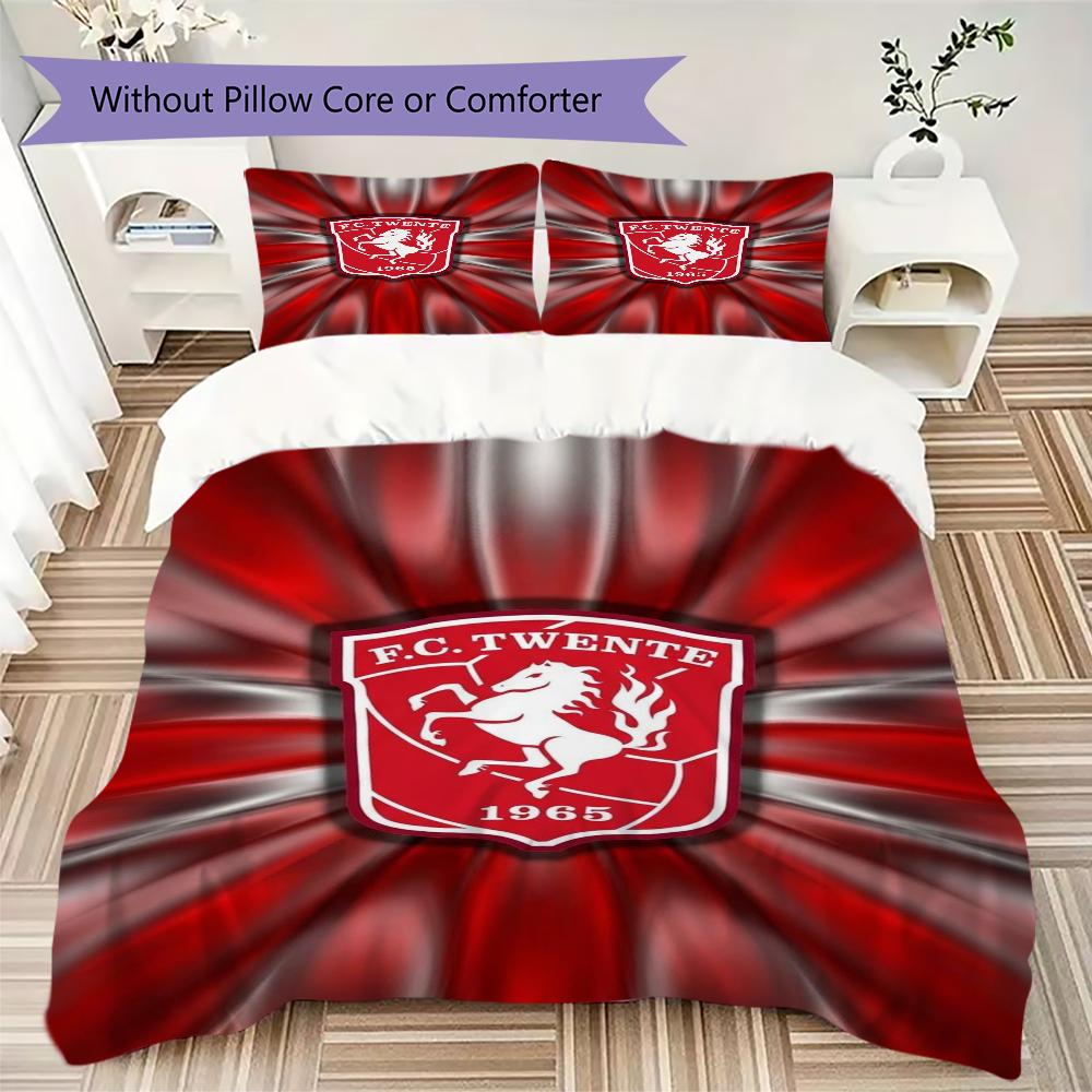 Set Copripiumino Trapuntato Twente FC con Motivo Gufo Federa Decorazione per la Casa Regalo di Compleanno (1 * copripiumino + 2 * federe senza imbottitura)
