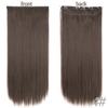 MERISIHAIR Women Fashion Long Straight Synthetic Fiber Hair Extensions 5 Clips Invisible Hairpiece for Daily Wear