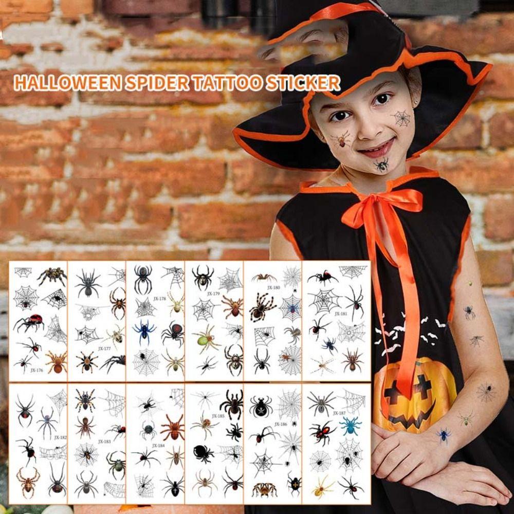 Halloween Tattoo Stickers Wound Scratches Stickers Scar Spider Design Bloody Wound Tattoos