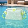 Sac de Plage Flottant pour les Vacances Imperméable en Silicone pour la Natation avec Clip, Trousse de Toilette Pliable Étanche, 2000ml Étanche pour le Déjeuner, le Bureau, Grande Capacité