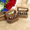 Black Walnut Aesthetic Rings Showcase Compact Wood Rings Jewelry Box Convenient and Portable Storage and Display Cases