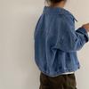 Korean Style Autumn Children's Heavy Duty Soft Denim Jacket - Boys & Girls Fashionable Workwear Zipper Jacket