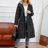 Women's Fashion Casual Solid Color Print Spring Autumn Long Sleeve Hooded Jackets & Coats