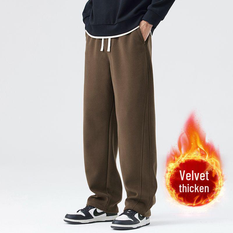 

Мужские американские ретро велюровые спортивные штаны свободного кроя с драпировкой L кофейный