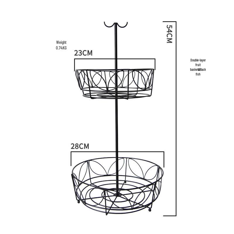 abay Double-Layer Detachable Metal Fruit Basket